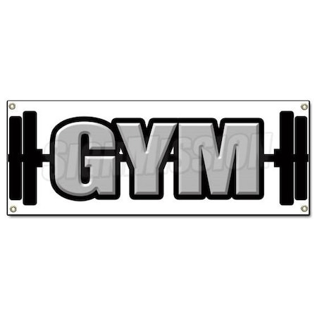 Signmission GYM BANNER SIGN gymnasium workout health club exercise elliptical free weights B-Gym